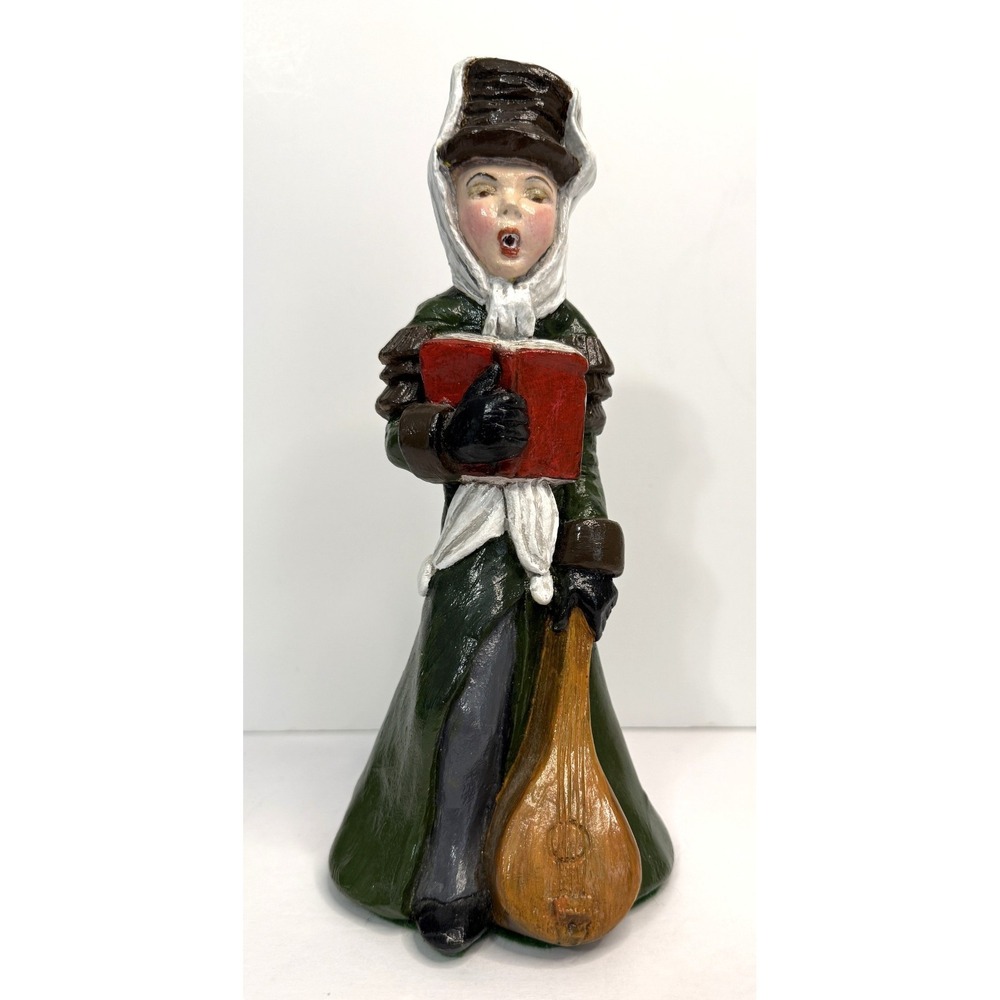 RARE 1978 Vintage Continental Studios Chalkware Christmas Caroler Figurine 9"